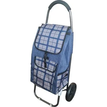 Nákupní taška taška s kol., KÁRO modré, (24kg) přední, boční kapsy, textil Rychlá expedice, doprava zdarma od 999,-