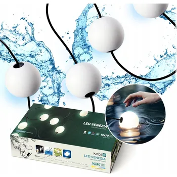 Venkovní osvětlení Světelný řetěz Kobi 774 cm do sítě černý