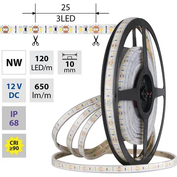 LED páska McLED ML-121.867.60.0 LED pásek SMD2835 NW, 120LED/m, 9,6W/m, DC 12V, 650lm/m, CRI90, IP68, 10mm