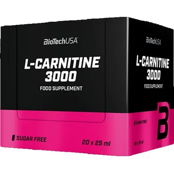 Spalovač tuku BioTech USA L-Carnitine Ampule 3000 mg 20 x 25 ml, pomeranč