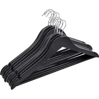 Věšák Věšáky na oblečení RONDO dřevěné, černé (30 ks)