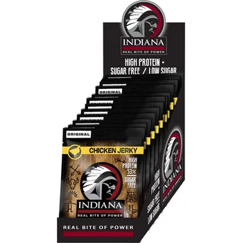 Hotové jídlo Sušené maso Indiana Jerky kuřecí Original 375g - display (15 x 25g)