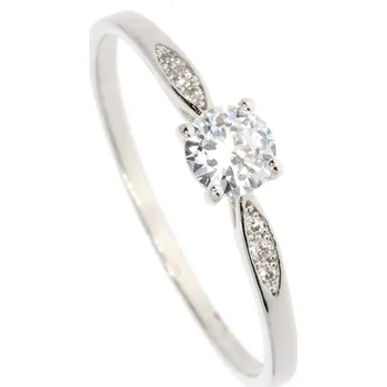 Prsten Zlatnictví Helios Zlatý prsten posázený čirými zirkony Velikost: 57, Váha: 1,40g