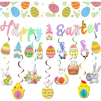 Velikonoční dekorace Papírová velikonoční závěsná dekorace - zajíc