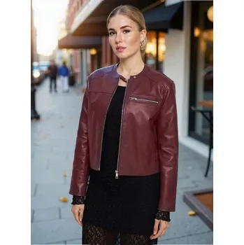 Sinsay - Motorkářská bunda - burgundy - 631FH-92X - 631FH-92X-S