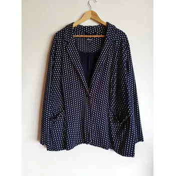 Dámský kabát Ulla Popken Žeržejový kabátek Tmavě modrá 5XL