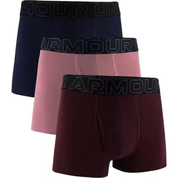 Boxerky Pánské spodní prádlo - boxerky Under Armour M UA Perf Cotton 3in - 3pk - maroon mix (3 ks) Velikost: M