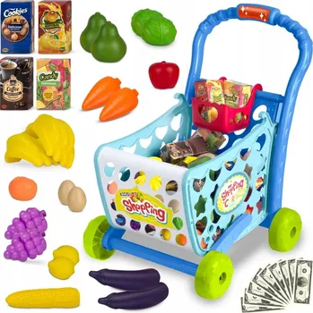 Obraz NÁKUPNÍ VOZÍK PRO DĚTI KOŠÍK OBCHOD LED 3v1