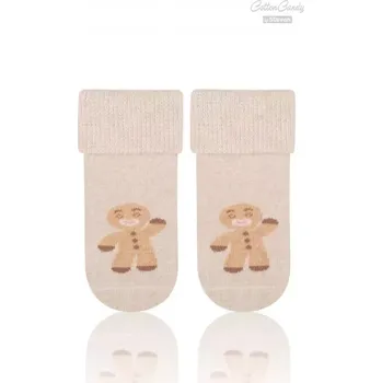 Kojenecké froté ponožky Vánoce - 17-19 / béžová
