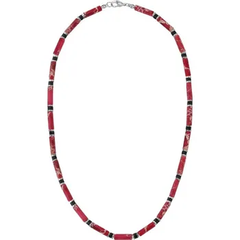 Náhrdelník Manoki Luxusní pánský náhrdelník s červeným jaspisem Antonio WA847SR Červená 45 cm
