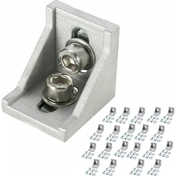 Vrták 20 ks ROHOVNÍK ÚHELNÍK SPOJOVNÍK PRO PROFILY ŠROUB S T-DRÁŽKOU SADA