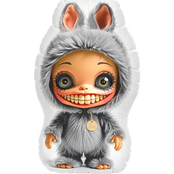 Dekorativní polštářek Dekorační polštář Labubi - šedý