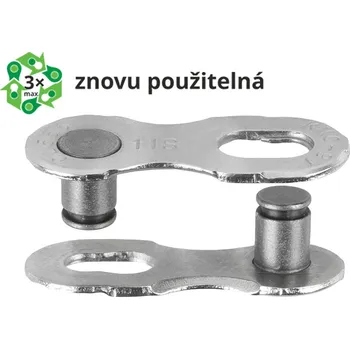 Řetěz na kolo spojka řetězu KMC 11R baleno po 5 ks, cena za balení (spojka pro řetěz 11 rychlostí, CL-555R, šířka 1/2×11/128", <b>lze použít opakovaně</b>)