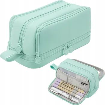 Penál MULTIFUNKČNÍ PENÁL TŘÍKOMOROVÝ SÁČEK NA KRTEČKY POPISOVAČE KOSMETIKA