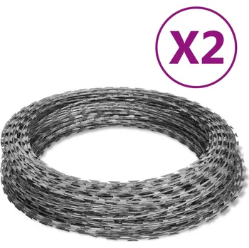 Řetěz zahrada-XL Žiletkový ostnatý drát 2 ks nerezová ocel 60 m 3057513