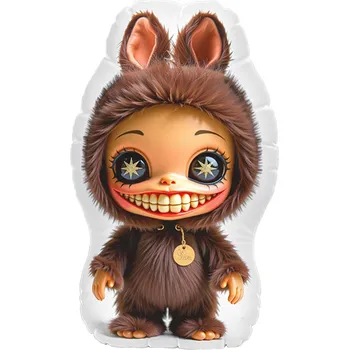 Dekorativní polštářek Dekorační polštář Labubi - hnědý