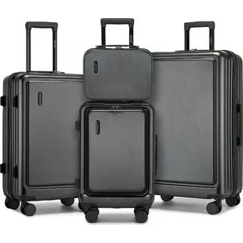 Sada 4 pevných kufrů KONO ABS+PC - 9.6/35.8/61.2/93.38 L - šedá