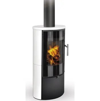 Krbová kamna ROMOTOP LAREDO 01 AKUM krbová kamna 2-6,5kW, akumulační, lesklá bílá/černá - doprava zdarma