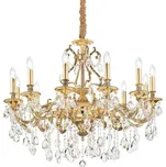 Ideal Lux GIOCONDA SP12 závěsné svítidlo 12x E14 40W bez zdroje 90cm IP20, zlaté