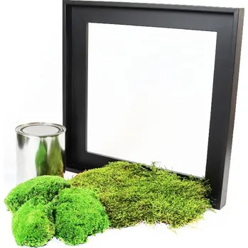 Obraz Gardners Mechový obraz "Vyrob si sám" 35x35 cm kombinovaný mech kopečkový s plochým, černá