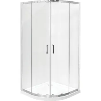 Besco Čtvrtkruhový sprchový kout MODERN 190 HR 80x80 (90x90), výška 190 cm - bez vaničky Rozměry (cm): 80x80, Barva profilů a typ výplně: profily: chrom, výplň: transparent