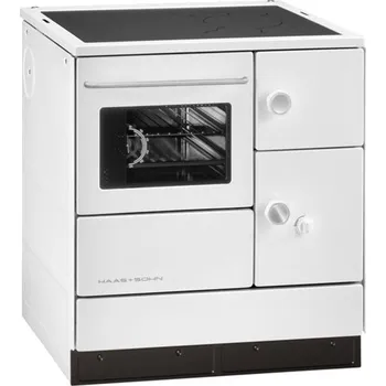 Krbová kamna HAAS & SOHN HA 75.5 sporák na tuhá paliva 7,5kW, s troubou, levý, bílá - doprava zdarma