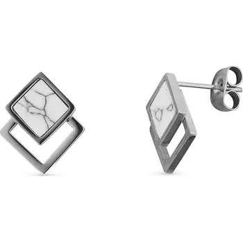 Šperk Stříbrné náušnice Miriss VUCH bílá | šedá 2047950