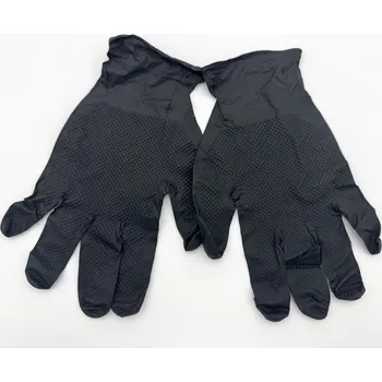 Vyšetřovací rukavice Rukavice GRIP černé nitrilové M diamant 50ks