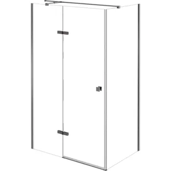 Besco Obdélníkový sprchový kout PIXA GUN METAL R 100x80 (100x90, 120x80, 120x90), výška 195 cm - bez vaničky Rozměry (cm): 100x80, Orientace: Levá