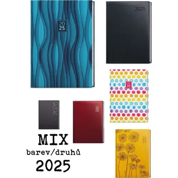 Diář Denní diář - A5 - MIX BAREV [2025]