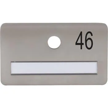 Dveřní kování SOLIDO dveřní jmenovka bez kukátka, otvor o 14, nerez satinovaný, gravír. č. 46