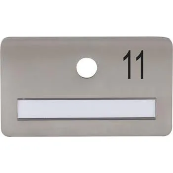 Dveřní kování SOLIDO dveřní jmenovka bez kukátka, otvor o 14, nerez satinovaný, gravír. č. 11