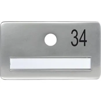 Dveřní kování SOLIDO dveřní jmenovka bez kukátka, otvor o 14, hliník sříbrný elox,gravír. č.34