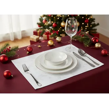 prostírání HEDVA ČESKÝ BROKÁT Ubrus Odaska prostírání 30x40 set 2 ks anděl bílá