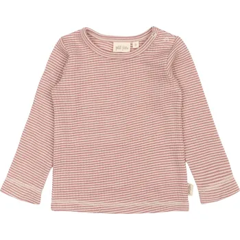 Kojenecký body Dětské triko s dlouhým rukávem z merino vlny PETIT PIAO - růžové Nostalgic Rose/Dark Off White Velikost: 92