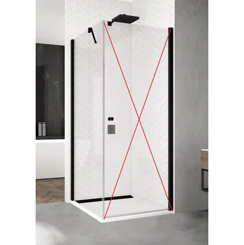 Ronal (Sanswiss) Ronal, SOLINO Black Line boční stěna v 90° SOLT1 š. 75 cm Sklo: 07 čiré