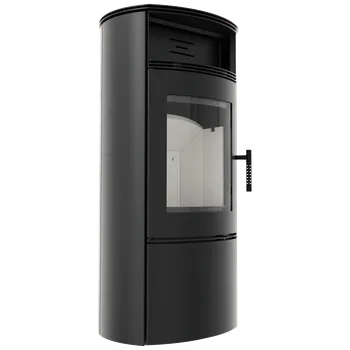 Ocelová kamna na dřevo KRATKI FALCON VIEW, průměr 150, 10 kW polica na dřevo FALCON/W