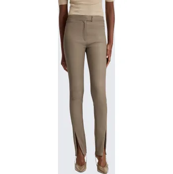 Dámské kalhoty Dámské kožené legíny BOSS Black Simax 50541926 béžové Velikost: 40