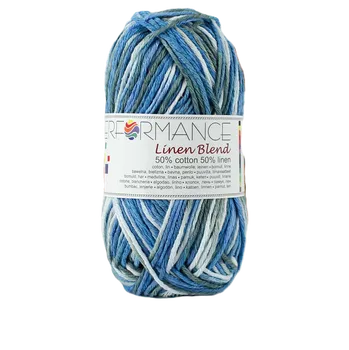 Příze Příze Performance Linen blend modrobílá