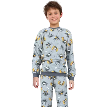 Chlapecké pyžamo Chlapecké dlouhé pyžamo Cornette 263/182 Bat 2 98/104 Šedá