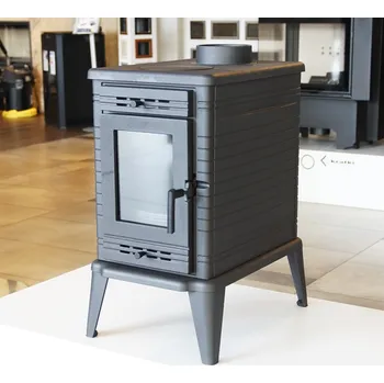 Litinová kamna na dřevo KRATKI K10, průměr 150, 10 kW s topnými deskami KOZA/K10/150/ZESTAW/FAJERKI