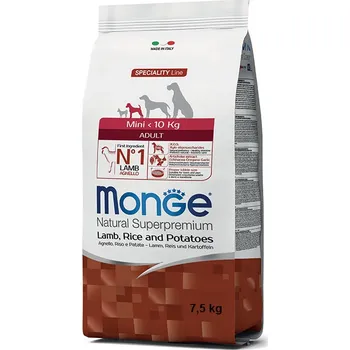 Krmivo pro psa MONGE Dog Mini Adult Jehně,rýže,brambory 25/16, 7,5 kg