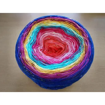 Příze Divoká krása 3-nitka 2000m s nopkovou nitkou (Duhové klubko s nopky Divoká krása)