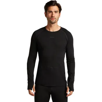 Pánské tričko Pánské merino tričko s dlouhým rukávem ICEBREAKER Mens 200 ZoneKnit LS Crewe, Black velikost: XS
