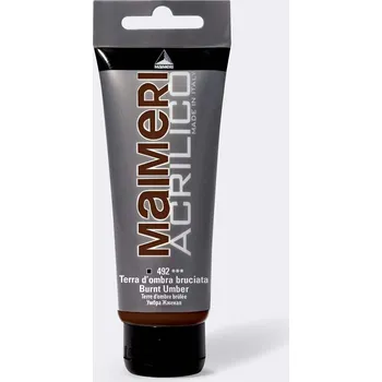 Vodová barva Akrylová barva Maimeri Acrilico 75 ml - umbra pálená 492