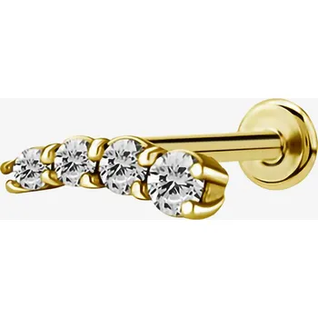 Piercing Piranha ocelový labret Bow se 4 krystaly 1,2 × 8 mm