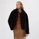 Reserved - Umělý kožich s límcem - tmavě hnědá - VZ748-89M - VZ748-89M-M