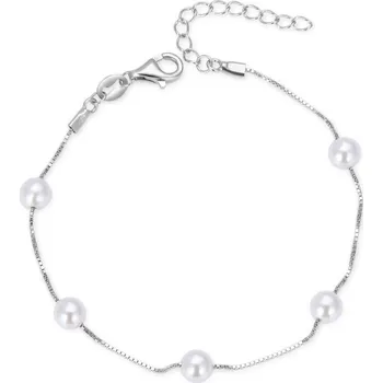 Náramek NUBIS® Stříbrný náramek s přírodními perličkami - NB-1135