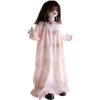 Party dekorace Halloween strašidelná panenka v šatech, 90 cm