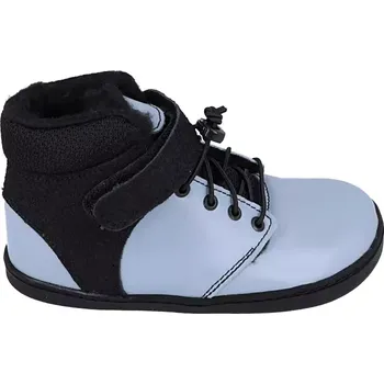 Dívčí tenisky Zimní barefoot kožené boty Pegres BF40 0.1 modré 26